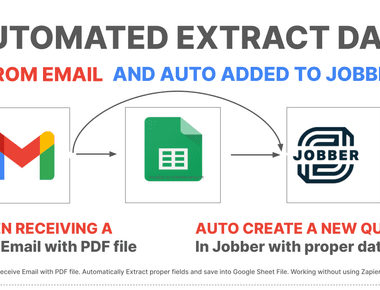 Auto extract data from email and pdf file to Google Sheets and auto create a new Quote to Jobber