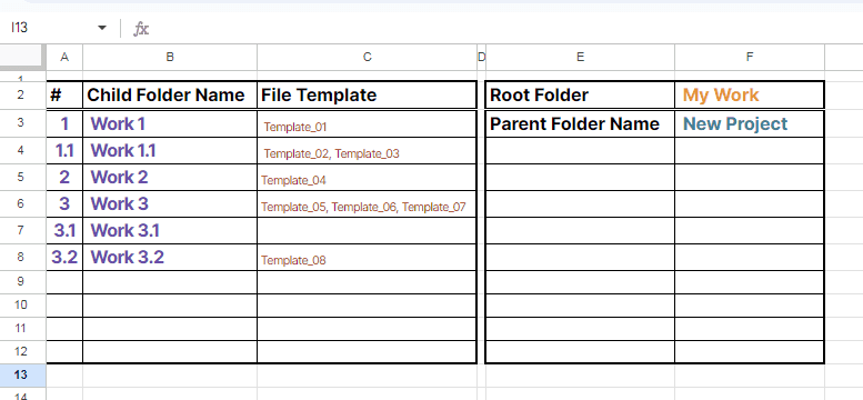 Mode 08 - Auto create folder and files add-ons - output in Google Sheets