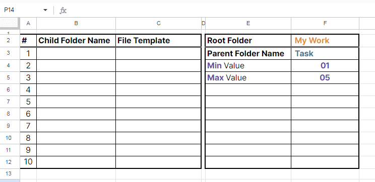 Mode 04 - Auto create folder and files add-ons - input in Google Sheets